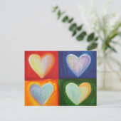 ハートの愛のカスタマイズアートポストカード４枚セット ポストカード (スタンド正面)