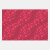 ハートの愛の赤とピンクのバレンタインデーのパターン ラッピングペーパーシート (正面2)