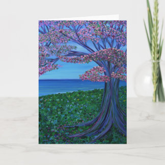 ハートの愛及びピンクの木 カード