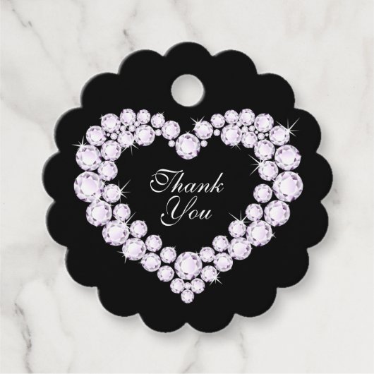 ハートの感謝していダイヤミ結婚の フェイバータグ (正面)