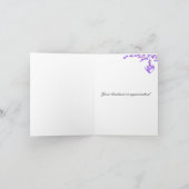 ハートの感謝を込めた紫の花 サンキューカード (内部)