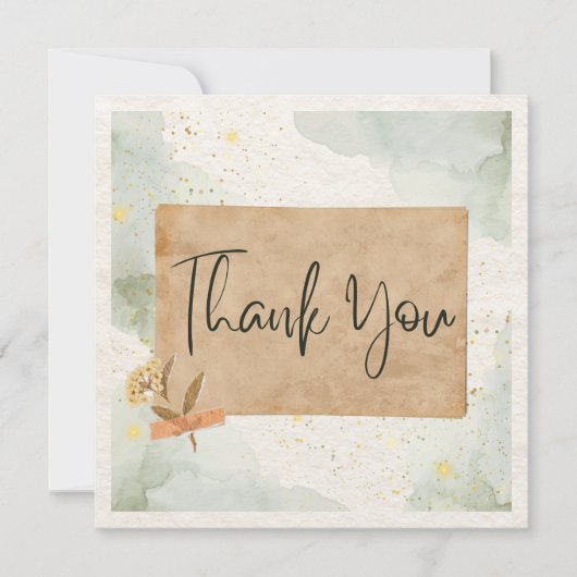 ハートの感謝カード フラット スクエア サンキューカード (正面)