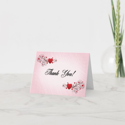 ハートの感謝カード（内側は空白） サンキューカード (正面)