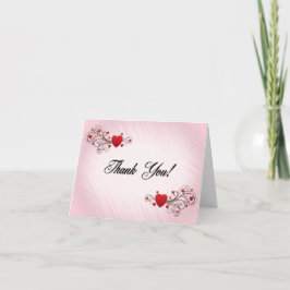 ハートの感謝カード（内側は空白） サンキューカード