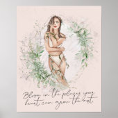 ハートの成長が可能な開花 |水彩 ポスター (正面)