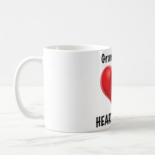 ハートの戦士の祖母-マグ コーヒーマグカップ (左)