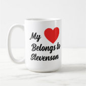 ハートの所属先 |カスタマイズ文字 コーヒーマグカップ (左)