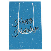 ハートの手のひらを持つホッキョクグマ ミディアムペーパーバッグ (裏面)