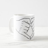 ハートの手のマグカップ コーヒーマグカップ (正面左)
