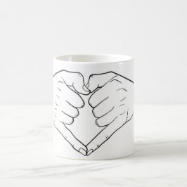 ハートの手のマグカップ コーヒーマグカップ