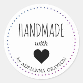 ハートの手作りネームタグを作成 ラウンドシール