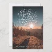 ハートの手書きフォト セーブザデート (正面)