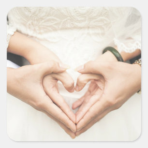 ハートの手結婚内 スクエアシール