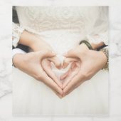 ハートの手結婚内 ワインラベル (シングルラベル)