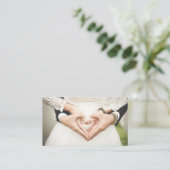 ハートの手結婚内 名刺 (スタンド正面)
