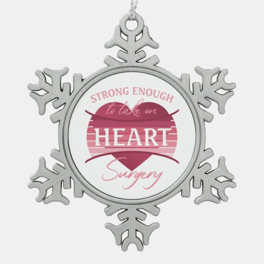 ハートの手術回復 スノーフレークピューターオーナメント (正面)