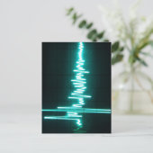 ハートの打ち上げ – EKG ポストカード (スタンド正面)