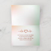 ハートの打ち込み、カラー：シルバー、M 箔グリーティングカード (内側レイダウン)