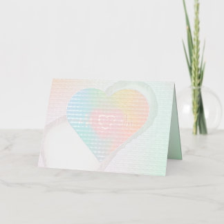 ハートの打ち込み、カラー：シルバー、M 箔グリーティングカード