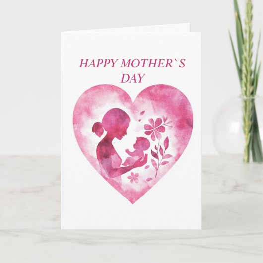 ハートの折りたたみ母の日カード シーズンカード (正面)