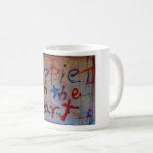 ハートの抽象芸術のマグからのヒッピー コーヒーマグカップ (正面右)