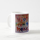 ハートの抽象芸術のマグからのヒッピー コーヒーマグカップ (正面左)
