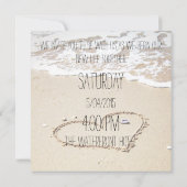 ハートの招待ビーチ結婚式 招待状 (裏面)