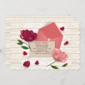 ハートの招待状からのまっすぐのラブレター 招待状 (正面/裏面)