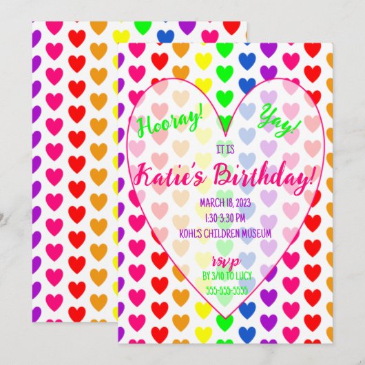 ハートの招待状 招待状 (正面/裏面)