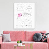 ハートの指紋ピンク50私はあなたを愛する理由 キャンバスプリント (インサイチュ (リビング))