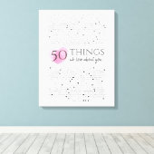 ハートの指紋ピンク50私はあなたを愛する理由 キャンバスプリント (インサイチュ (ウッドフロア))