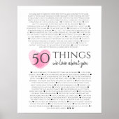 ハートの指紋ピンク50私はあなたを愛する理由 ポスター (正面)