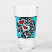 ハートの日付愛はハートの運命の運命を飲みます タンブラーグラス (正面)