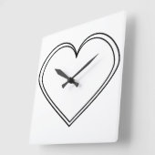 ハートの時計 スクエア壁時計 (傾斜)