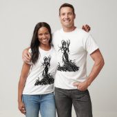 ハートの暗いアンジーの速度を計られた前部 Tシャツ (ユニセックス)