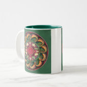 ハートの曼荼羅のマグの宝石 ツートーンマグカップ (正面左)
