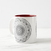 ハートの曼荼羅のマグ ツートーンマグカップ (正面左)