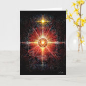 ハートの曼荼羅の赤 カード (黄色い花)