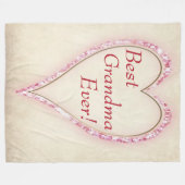 ハートの最も最高のな祖母 フリースブランケット (正面(横))