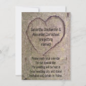 ハートの木に彫り込み、日付を保存 セーブザデート (裏面)