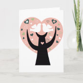 ハートの木に2つの鳥のグリーティングカード カード (正面)