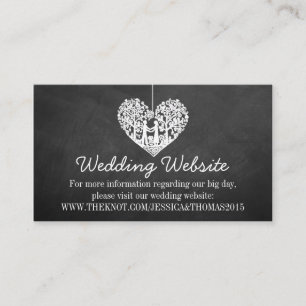 ハートの木のチョークボード結婚式ウェブサイト エンクロージャーカード