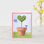 ハートの木のバレンタインカード カード (黄色い花)