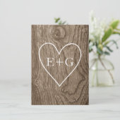 ハートの木の素朴な結婚式の日付を保存 セーブザデート (スタンド正面)