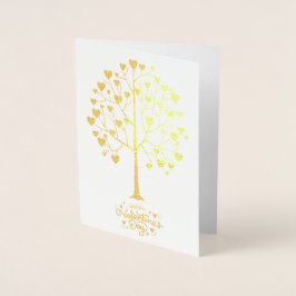 ハートの木、あなたは私のバレンタインになってくれる？ 箔カード