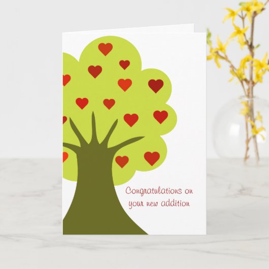 ハートの木 カード (黄色い花)