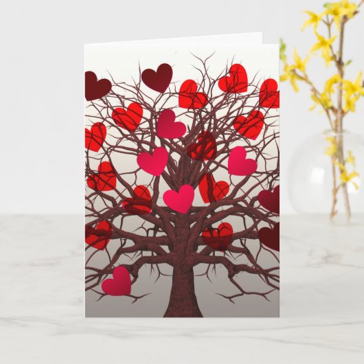 ハートの木 カード (黄色い花)