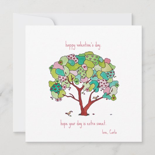 ハートの木 バレンタインデーのグリーティングカード シーズンカード (正面)