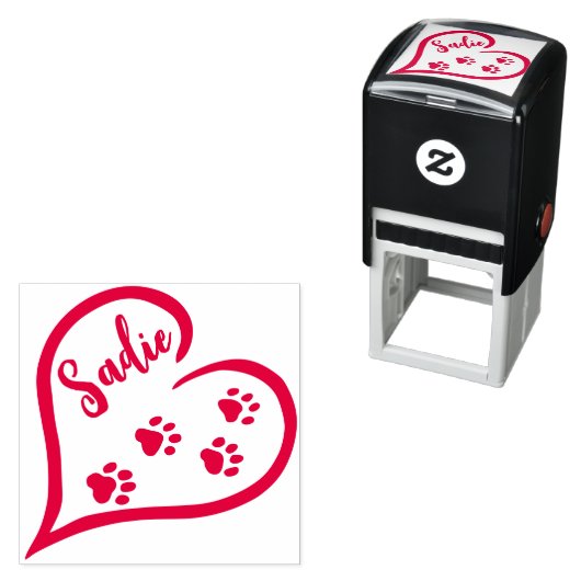 ハートの末尾の前部印刷と名前をカスタムする セルフインキングスタンプ (インサイチュ)