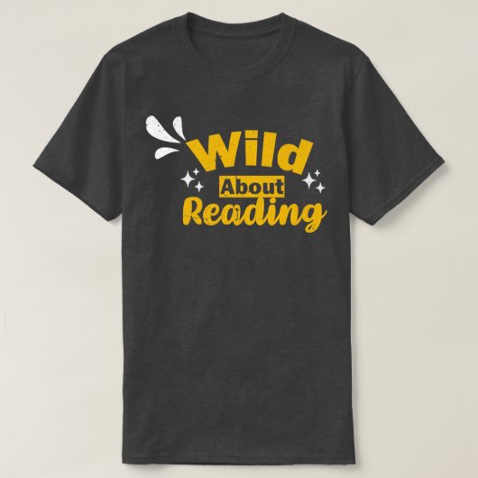 ハートの本読やボーに読夢中になる Tシャツ (デザイン正面)